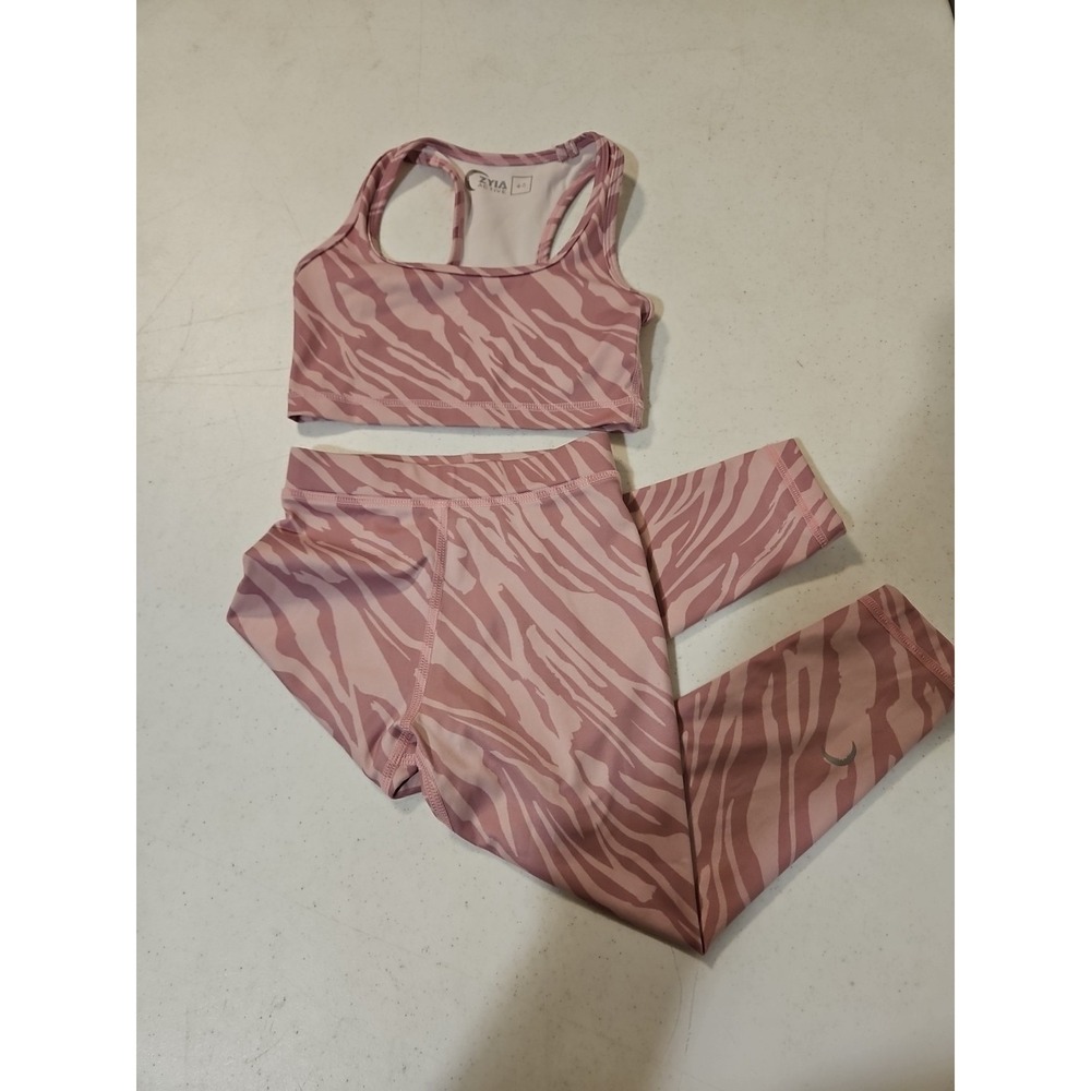 Girls Zyia‎ Active Zebra Workout Set Size 4-5  Two Tone Pink (1336)